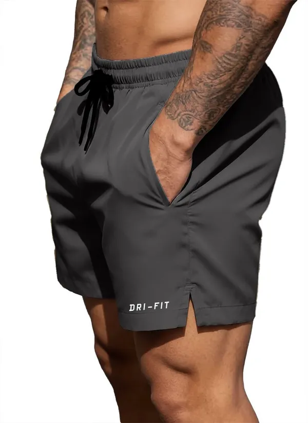Pravaha_Dark_Grey_Lycra_Regular_Gym_Shorts_For_Men