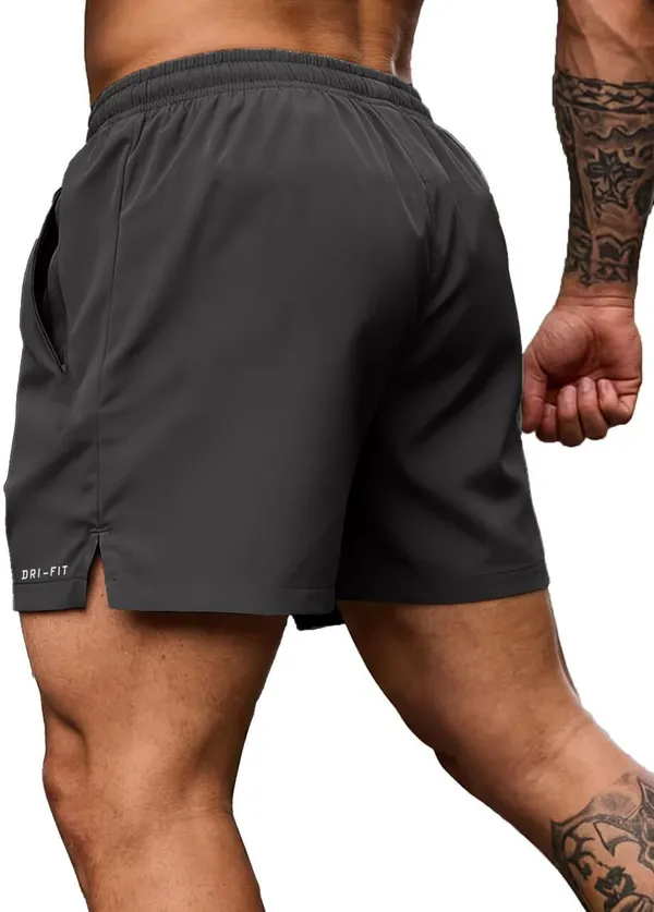 Pravaha_Dark_Grey_Lycra_Regular_Gym_Shorts_For_Men