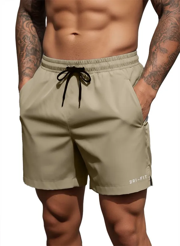 Pravaha_Beige_Lycra_Regular_Fit_Gym_Shorts_For_Men