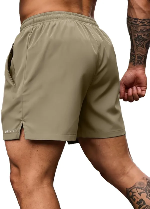 Pravaha_Beige_Lycra_Regular_Fit_Gym_Shorts_For_Men