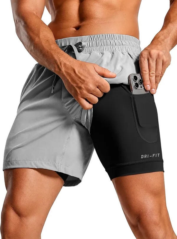 Grey_Lycra_Regular_Dual_Layer_Gym_Shorts_For_Men