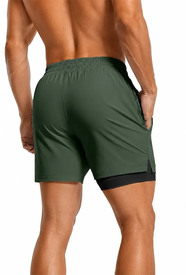 Pravaha_Green_Lycra_2_In_1_Dual_Layer_Gym_Shorts_For_Men