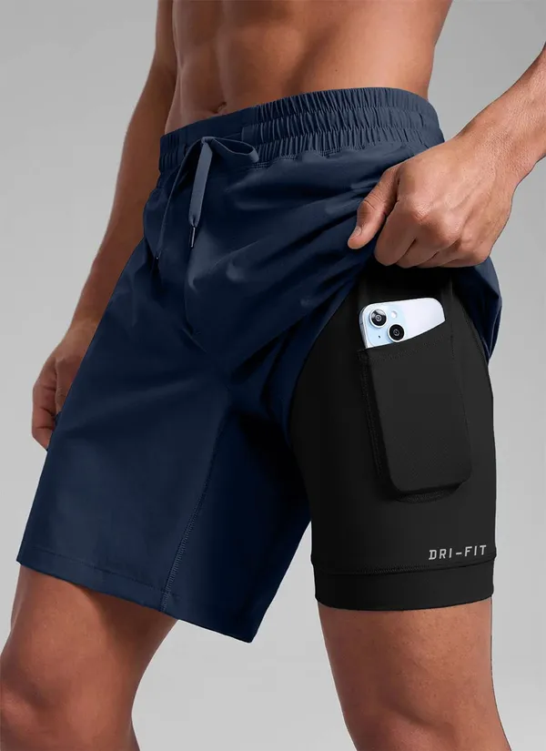 Pravaha_Blue_Lycra_Regular_Gym_Shorts_For_Men