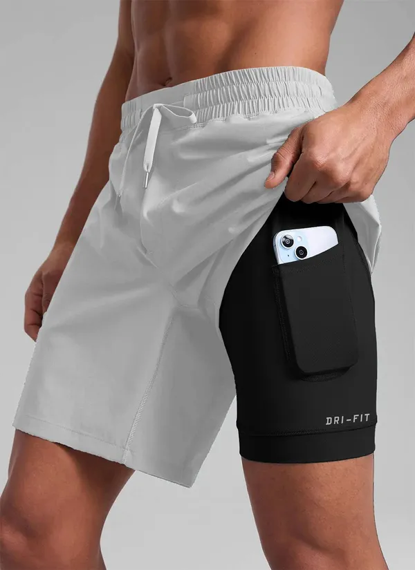 White_Lycra_Regular_Gym_Shorts_For_Men