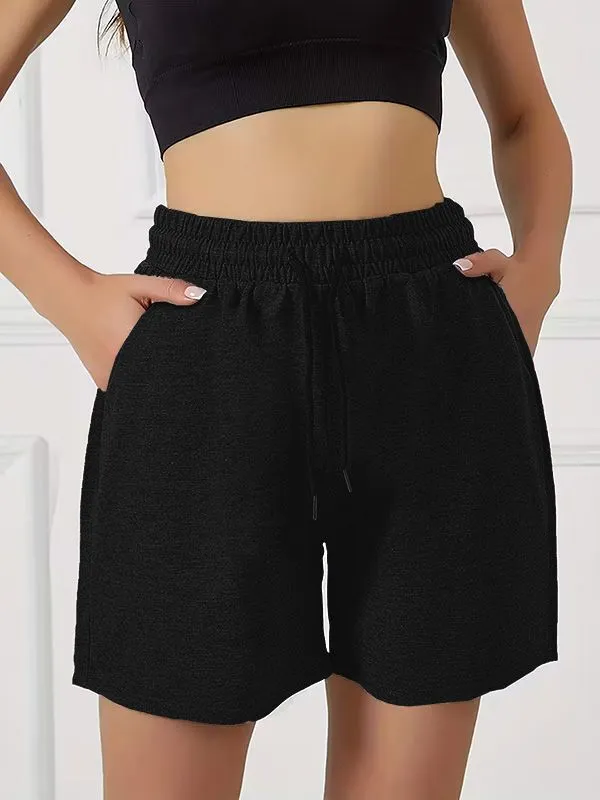 Black_Cotton_Regular_Shorts_For_Women
