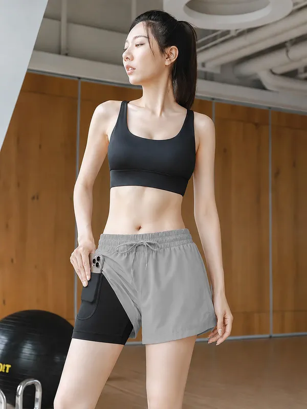 Pravaha_Grey_Lycra_2_In_1_Running_Gym_Shorts_For_Women