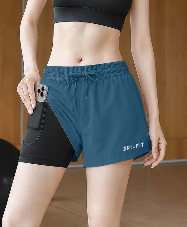 Blue_Lycra_Regular_2_In_1_Gym_Shorts_For_Women