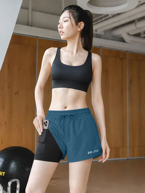 Blue_Lycra_Regular_2_In_1_Gym_Shorts_For_Women