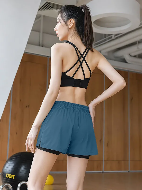 Blue_Lycra_Regular_2_In_1_Gym_Shorts_For_Women