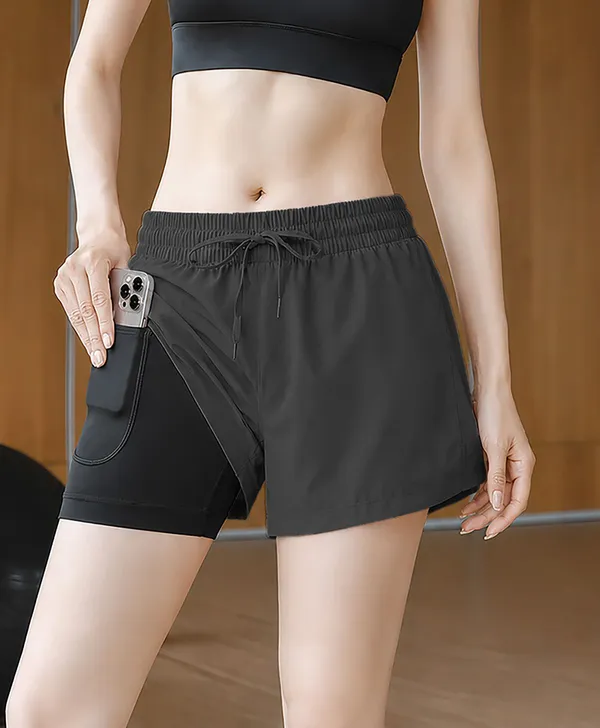 Pravaha_Dark_Grey_Lycra_2_In_1_Compression_Gym_Shorts_For_Women