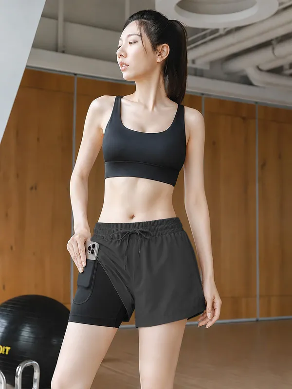 Pravaha_Dark_Grey_Lycra_2_In_1_Compression_Gym_Shorts_For_Women