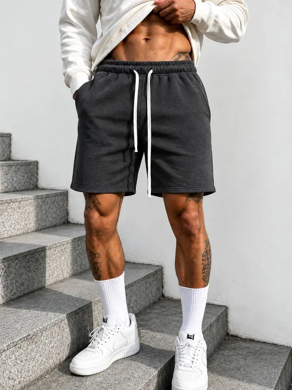 Dark_Grey_Cotton_Regular_Sports_Shorts_For_Men