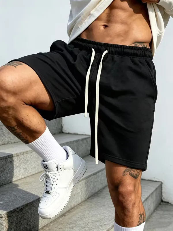 Black_Cotton_Regular_Solid_Shorts_For_Men