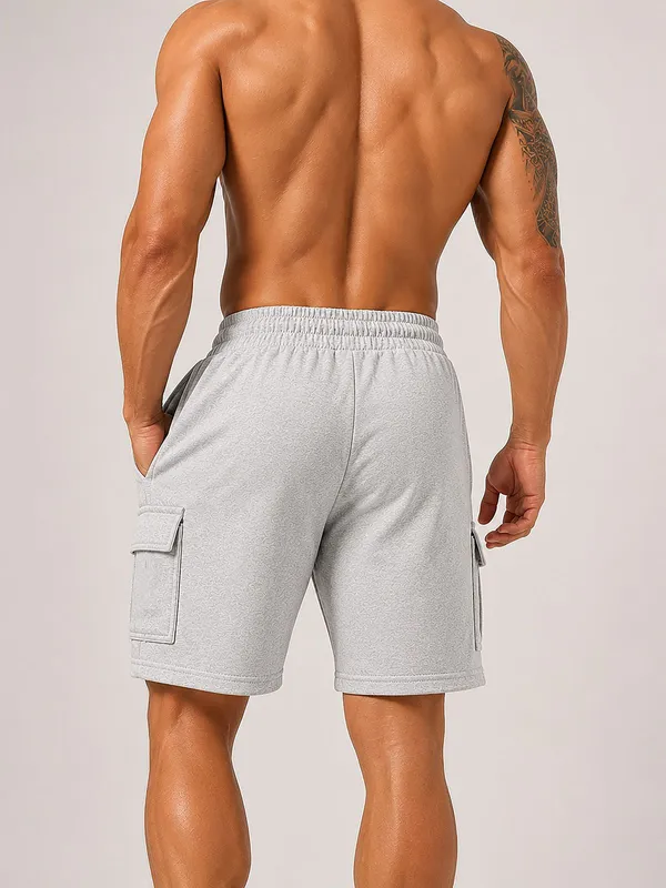 Grey_Cotton_Regular_Fit_Cargo_Shorts_For_Men