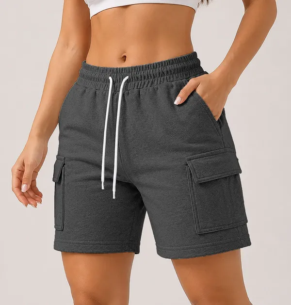 Dark_Grey_Cotton_Regular_Fit_4_Pocket_Shorts_For_Women