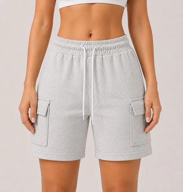 Grey_Cotton_Regular_Fit_4_Pocket_Shorts_For_Women