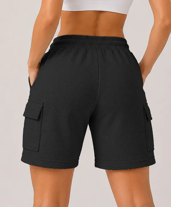 Black_Cotton_Regular_Fit_4_Pocket_Shorts_For_Women
