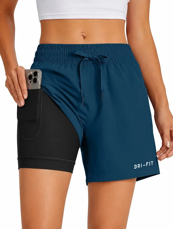 Pravaha_Blue_Lycra_Dri_Fit_2_In_1_Gym_Shorts_For_Women