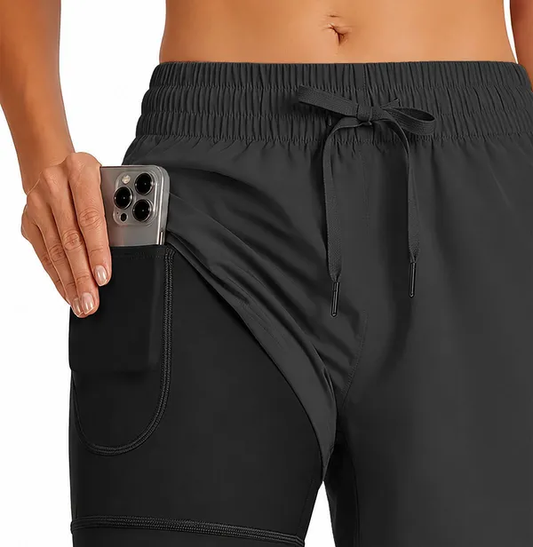 Pravaha_Dark_Grey_Lycra_Regular_Gym_Shorts_For_Women
