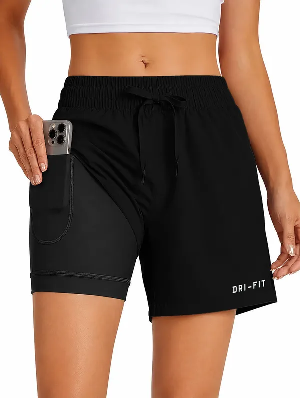 Pravaha_Black_Lycra_Dri_Fit_2_In_1_Gym_Shorts_For_Women