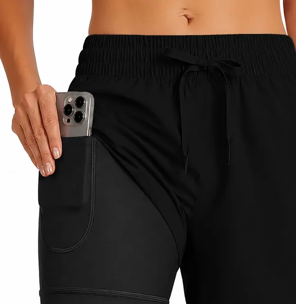 Pravaha_Black_Lycra_Dri_Fit_2_In_1_Gym_Shorts_For_Women