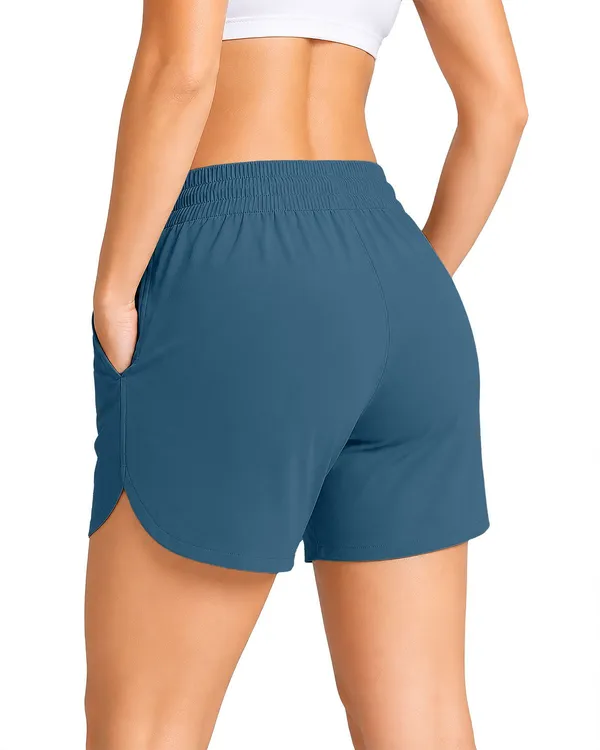 Pravaha_Blue_Polyester_Regular_Fit_Running_Shorts_For_Women