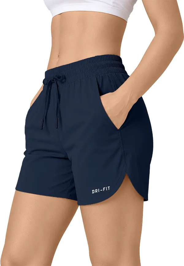 Blue_Polyester_Printed_Running_Shorts_For_Women