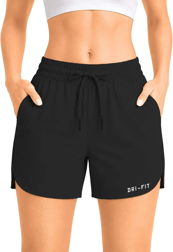 Pravaha_Black_Polyester_Printed_Running_Shorts_For_Women