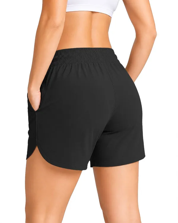 Pravaha_Black_Polyester_Printed_Running_Shorts_For_Women
