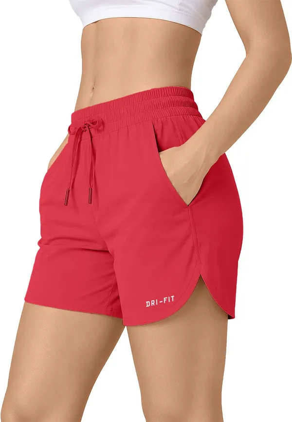 Pravaha_Red_Polyester_Regular_Fit_Running_Shorts_For_Women