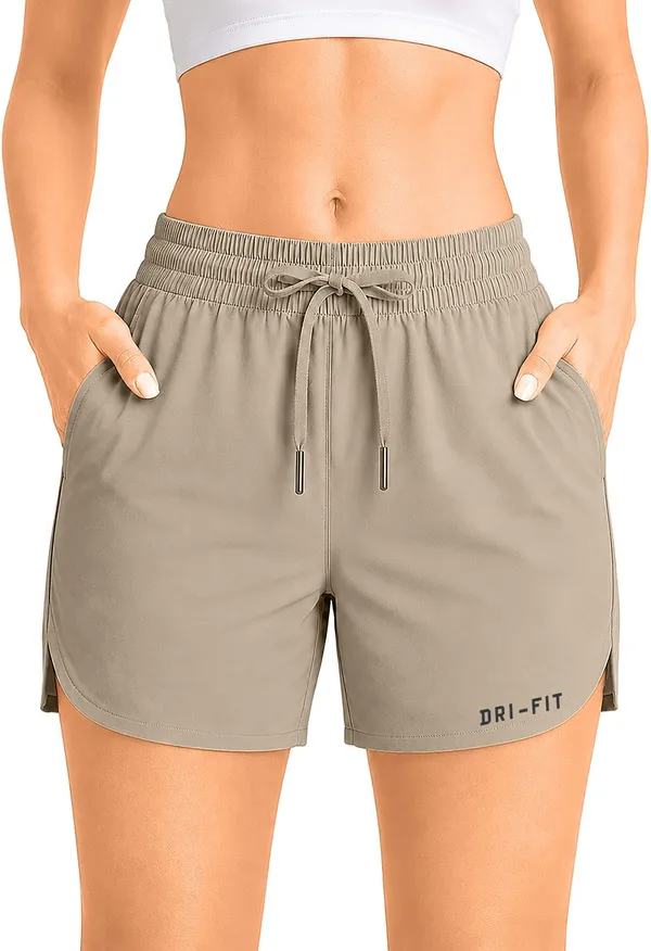 Beige_Polyester_Regular_Running_Shorts_For_Women