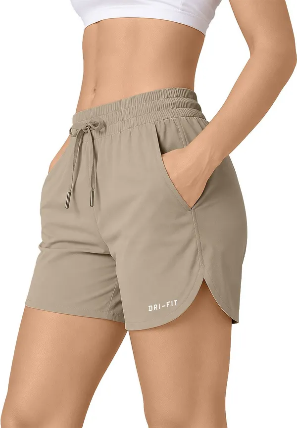 Beige_Polyester_Regular_Running_Shorts_For_Women