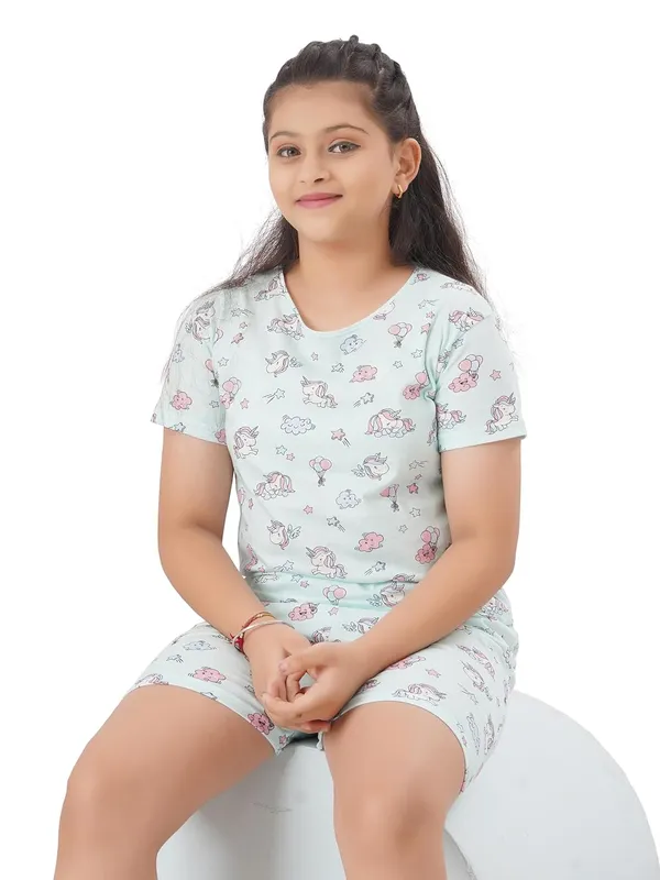 Girls_Coord_Set_Night_Dress_T_Shirt_And_Shorts