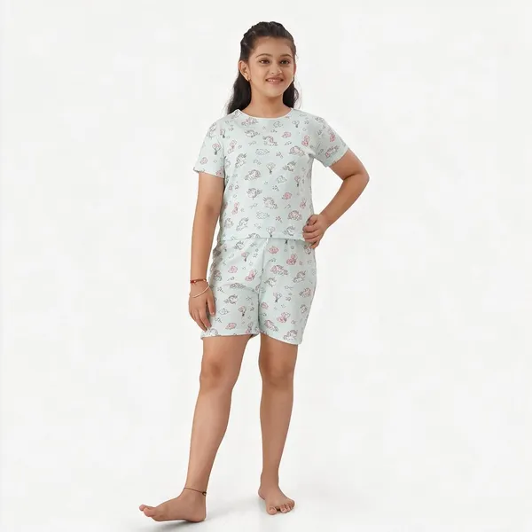 Girls_Coord_Set_Night_Dress_T_Shirt_And_Shorts
