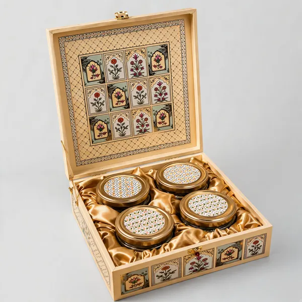 Makshi_Wooden_Floral_Print_4-Container_Dry_Fruit_Gift_Box