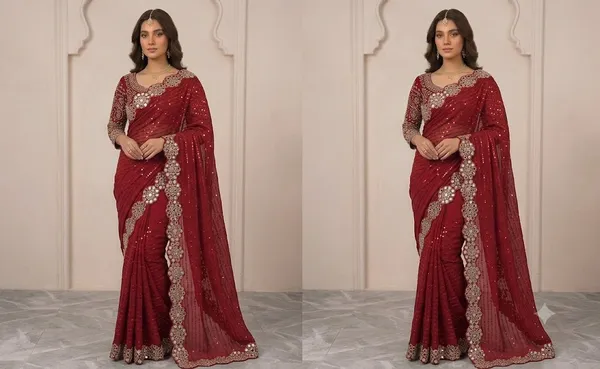 Red_Saree_Cotton_For_women