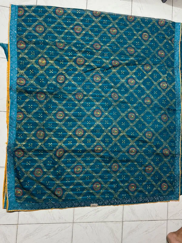 Teal_Blue_Embellished_Ethnic_Saree_for_Women