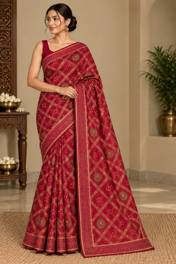 Magenta_Saree_Polyester_For_women