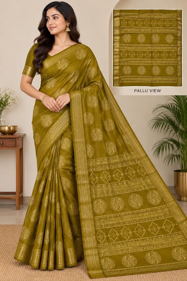 Olive_Green_Saree_Silk_For_women