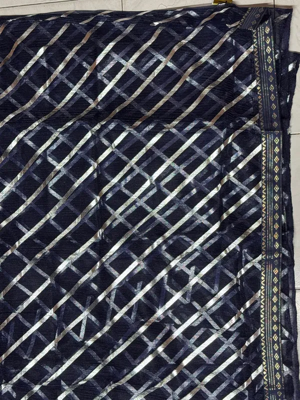Navy_Blue_Woven_Geometric_Saree_For_Women