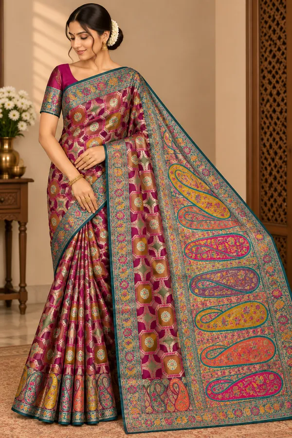 Multicolour_Saree_Velvet_For_women