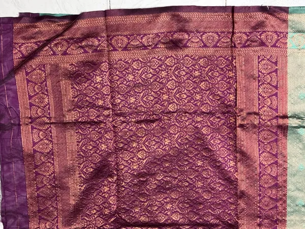Purple_Woven_Embroidered_Saree_Set_for_Women