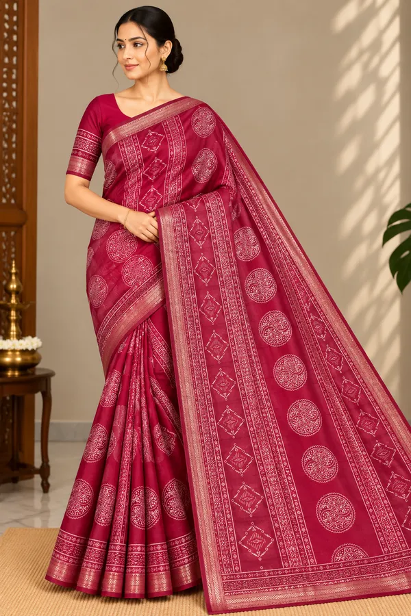 Magenta_Saree_Cotton_For_women