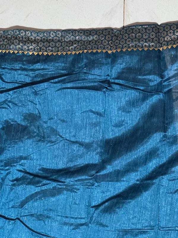Blue_Satin_Floral_Embellished_Saree_for_Women