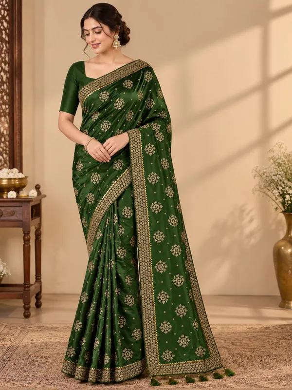 Green_Saree_Polyester_For_women