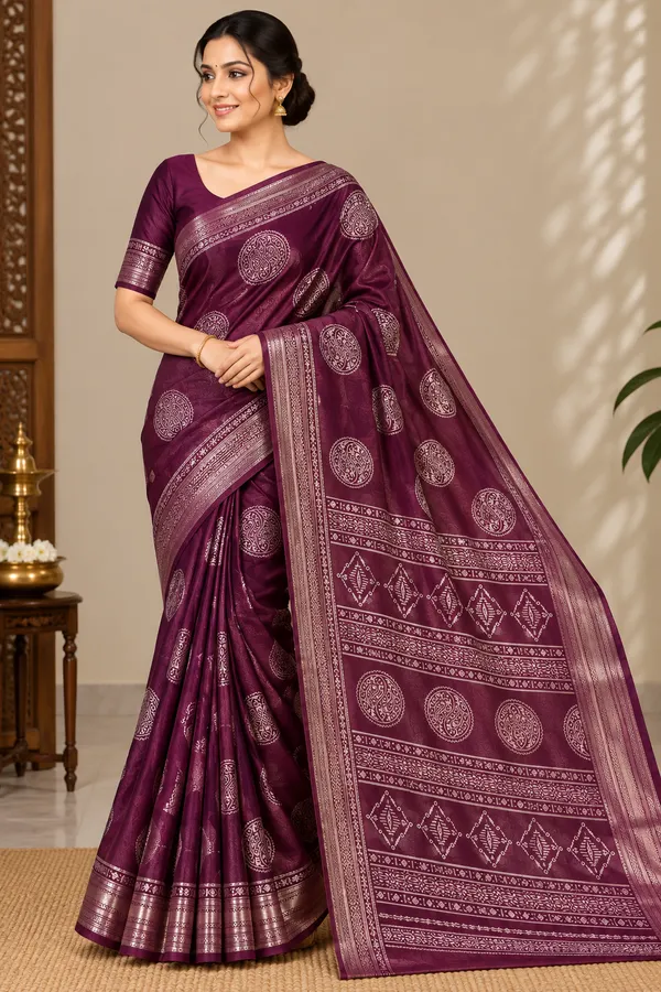 Purple_Saree_Georgette_For_women