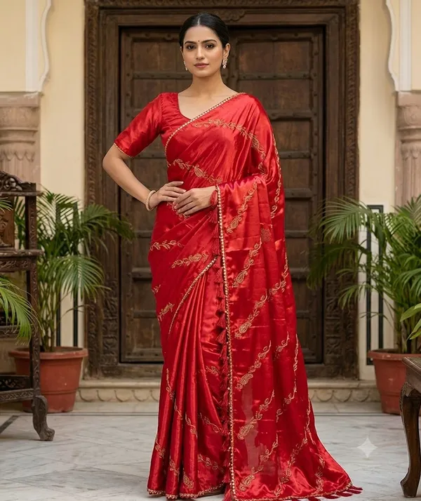 Red_Saree_Georgette_For_women