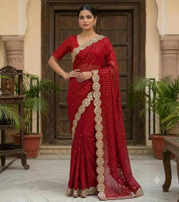 Red_Saree_Cotton_For_women