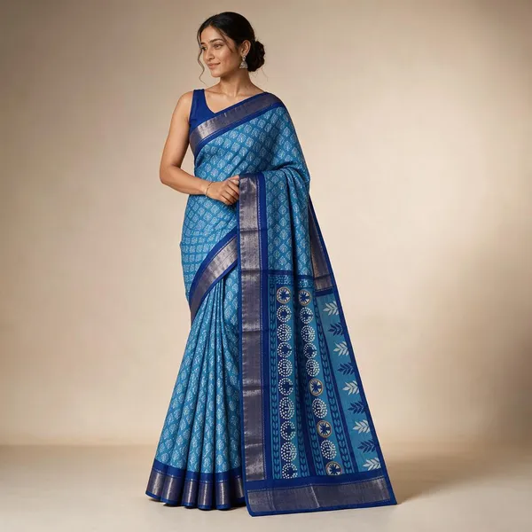 Blue_Saree_Cotton_For_women