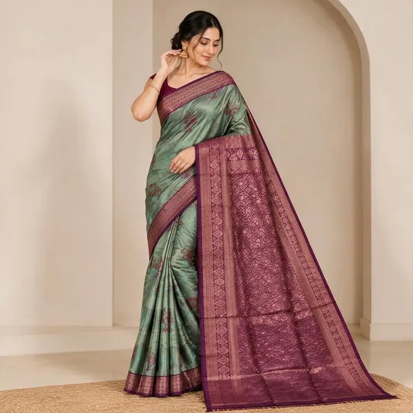 Green_Saree_Velvet_For_women